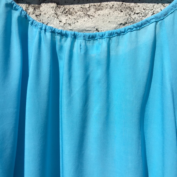 ⭐️Host Pick⭐️ Nigella Lola Short Peasant Top, Light Blue - One Size NWOT - Picture 14 of 16